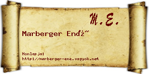 Marberger Ené névjegykártya